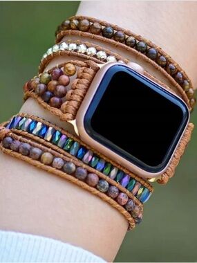 Free Spirit Red Jasper Apple Watch Band in Medium for 38-41 Watch Face